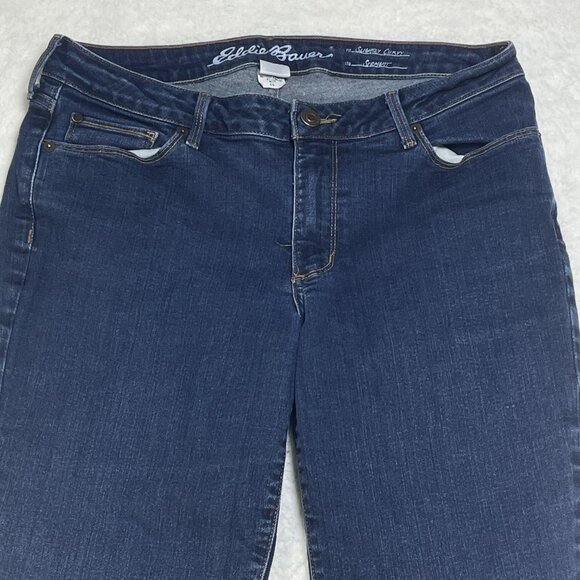 Eddie Bauer Jeans Womens Sz 10 Blue Slightly Curvy Straight Leg Denim - Picture 2 of 12
